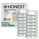 The Honest Company Clean Conscious Multi-Use Baby Wipes for Sensitive Skin, Fragrance Free, Geo Mood, 1152 Count
