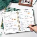 2026 Planner, A5 Weekly and Monthly Planners with Tabs, Spiral Bound Daily Calendar 2026 Planner, Agenda Organizers from Jan. to Dec., Hardcover Habit Tracker Journal 6.18" x 8.5" (Green Flower)