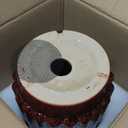 Ceramic Pots for Plants - 7.6 Inch Indoor Planter, Decorative Plant Pots with Drainage Hole, Fluted Ceramic Flower Pots, Round Planter Outdoor, Patio Decor, Gifts for Plant Lovers, Red (Leopard Print Red)