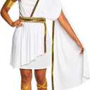Morph Greek Goddess Costume - Women's Toga Costume, Halloween Goddess Outfit for Women, Greek Toga Dress (X-Large)