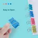 2 x Ufmarine Large Binder Clips 1.6 inch Length, Colorful, for Office (24 Pcs)