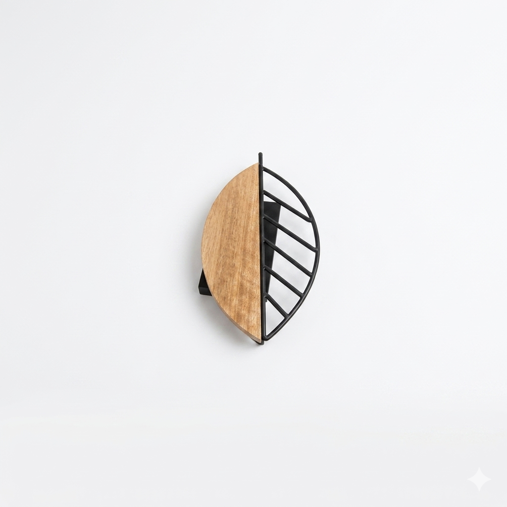 Wooden Metal Leaf Decor