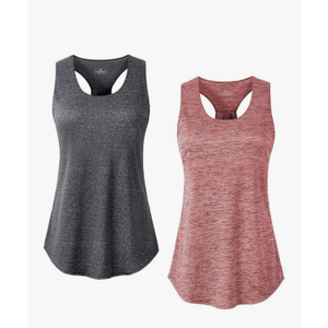 Athletic Yoga Tops for Women Racerback Running Tank Top Gym Exercise Shirts 3 Pack 1 pink 2 gray Size 4XL