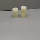 Eldnacele Large Solar Flameless Flickering Candles Outdoor Waterproof, Solar Powered Dusk to Dawn White Plastic LED Pillar Candles Garden Camping Lanterns Wedding Holiday Decor (2Pcs,4" D8"/10" H)