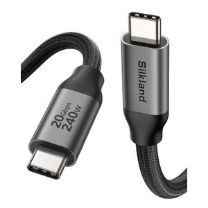 Silkland USB 4 for Long Thunderbolt 4 Cable 16.5FT/5M, 20Gbps Data Transfer, Supports 5K/4K@60Hz, 240W PD 3.1 Charging, USB C Video Cable Compatible for Thunderbolt 3, MacBook, SSD, Docking,VR Headset