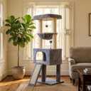 ROYPET Fashion Design 43.3" Cat Trees with Cat Houses,Grey