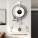 Large Wall Clock for Living Room Decor Modern Pendulum Wall Clock Silent Non-Ticking Battery Operated for Living Room Office Bedroom Kitchen 25inch Designer Wall Clocks Wall Decor for Home Indoor, 13.3*25.2in