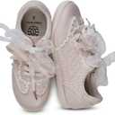 Women's Lace Detail Casual Sneakers | Elegant Ribbon Lace-Up with Cushioned Arch Support, Breathable Knit & Lightweight Thin Sole for All-Day Comfort Walking