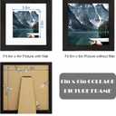 3 x Hongkee 6x6 Black Picture Frames set of 3, Made of Wooden and Real Glass Square Photo frame - Displays 4x4 Picture With Mat or 6 x 6 Without Mat, Desktop & Wall Collage Frame set