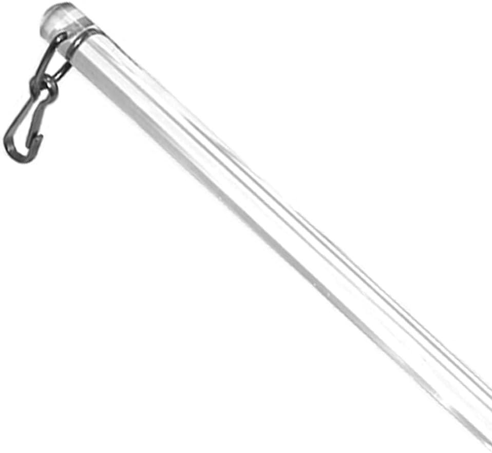36 Inch Curtain Pull Rod and Opener - Universal Drapery Wands for Grommet and Acrylic Drapery - Stainless Steel Snap Hook (Clear)