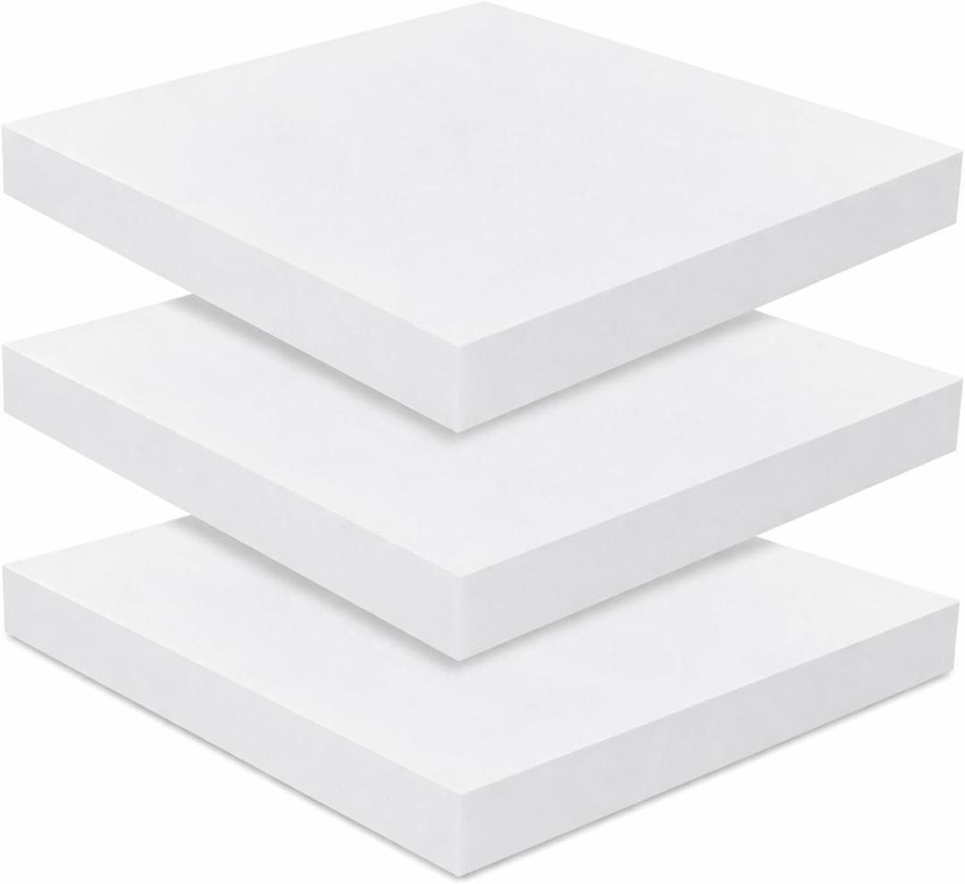 Frienda 3 Pack 3 x 20 x 20 Inch Upholstery High Density Foam Cushion Replacement Square Cut to Size Foam Couch for Chair Couches Padding Shipping Packing DIY Cosplay Projects