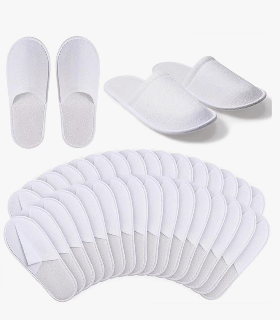 20 Pairs Of Disposable Slippers For Guests And Travelling Comfortably And Cleanly