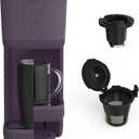 BELLA Single Serve Coffee Maker, K Cup & Coffee Ground Compatible with Removable, Adjustable Drip Tray, Auto Shutoff & Reusable Dishwasher Safe Accessories, Brews 6oz to 14oz, 1000 Watt, Plum