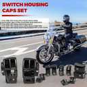 Hand Control Switch Housing Button Caps Compatible with Harley Davidson Street Glide Electra Glide Tri Glide Road King 1996-2013 Black