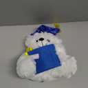 Fovths Graduation Plush Teddy Bear with Blue Non-Woven Picture Frame Diploma Cap for 2024 Graduation 10 Inch Plush Stuffed Animal Teddy Bear with Greeting Card for Graduation Day Gift Decor, White