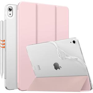 MoKo for iPad Air 11 Inch Case 7th/6th Generation M3/M2 2025/2024, iPad Air 5th/4th Gen 10.9" 2022/2020, Translucent Frosted Soft TPU Back Cover, Slim Protective Cover,Auto Wake/Sleep,Light Pink