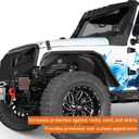 Hooke Road Aluminum Front Inner Fender Liners for 2007-2018 Jeep Wrangler JK & Unlimited 2/4 Doors, 2PCS Wheel Well Liner Splash Mud Guard Covers