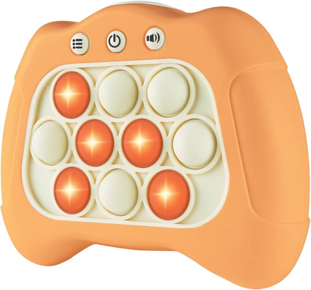 Intoypad Pop The Target! Handheld Speed Push Game Machine: A Fun Multiplayer Game for Family. Sensory Fidget Toy Christmas Toys Gifts for 6 7 8 9 10 11 12 Years Old Kids Road Trip Car Games Orange