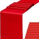 Satin Red Table Runners 10 Pack - Wedding Table Runner 12 x 108 Inches Long for Weddings Party Birthday Bridal Shower Christmas Anniversary Events Decorations