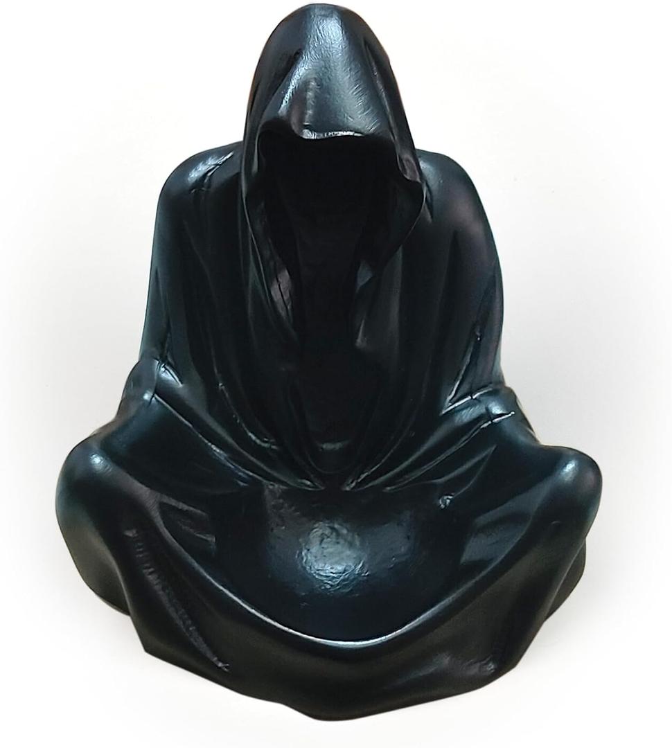 Black Goth Wizard Crystal Ball Stand Sphere Display, Natural Healing Feng Shui Glass Orb Holder Base Statue Decoration, for 30mm-50mm Sphere