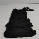 2 Piece Sets for Women Y2k Going Out Ruffle Trim Ruched Tank Top And High Waist Skirt Set Club Mini Dress (Medium, Black)
