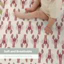 Red Lobster Baby Crib Sheets for Boy Girl 52"x28" Nautical Marine Animal Soft Snug Fitted Crib Mattress Cover Neutral Sea Beach Summer Nursery Baby Sheet for Standard Crib and Toddler Mattress (One size)