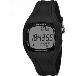 Digital Watch with Step Counter Bracele with Pedometer no app no Bluetooth (Black)