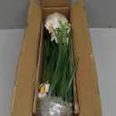 Villa Como Small Artificial Flowers in Pot 14" Fuax Daffodil Potted Flowers Plant Decor Room 2 Pcs Farmhouse Fake White Flower Plants Desktop Spring Summer Flowers for Home Decor Indoor