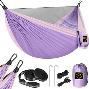 Camping Hammock Mosquito Net,Double & Single Portable Hammocks for Kids Hammocks with 2 Tree Straps,Hammock Tent for Travel Camping,Camping Accessories for Indoor Outdoor Hiking Backpacking
