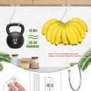 2 x Latoxcaa Self Adhesive Banana Hook Under Cabinet Foldable, 2 Pack Heavy Duty Metal Holder(13lb), Clear Banana Hanger Traceless, Keep Bananas Fresh & Kitchen Space Saving (16cm)
