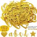 TaoBary 167 Pcs DIY Banner Kit Happy Birthday Glitter Banner Customizable Glitter Make Your Own Kit 162 Letters Symbols and Numbers 3 Rope for Birthday Halloween Wedding Christmas(Gold)