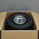 (2 Pack) RRQ 15x6.00-6nhs Lawn Mower Tires and Wheel Assembly, Replacement Riding Lawn Mower Front Tires, Compatible with John Deere Craftsman Husqvarna Lawn Mowers, 3/4" Bushings, 3" Centered Hub