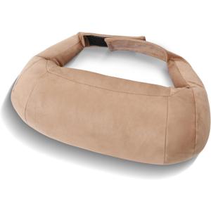 1P Car Neck Pillow for headrests, Suede Support Head Pillows for Driving,Polyester,11.8x6inch Drive Vehicle Cushion Seats (Beige)