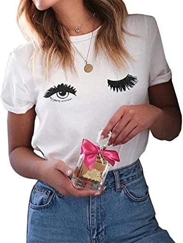 ROSEPARK Women Funny Printing Graphic T Shirt, XL