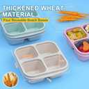 4 Pack Snack Containers, Divided Bento Snack Box, 4 Compartments Reusable Meal Prep Lunch Containers for Kids Adults, Food Storage Containers for School Work Travel