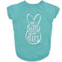 Peeps for Pets Call My Dog T Shirt - Teal Blue Dog T Shirt for Dogs Soft and Comfortable Machine Washable Dog Shirt - Officially Licensed Pet Dog Clothing,FF16041