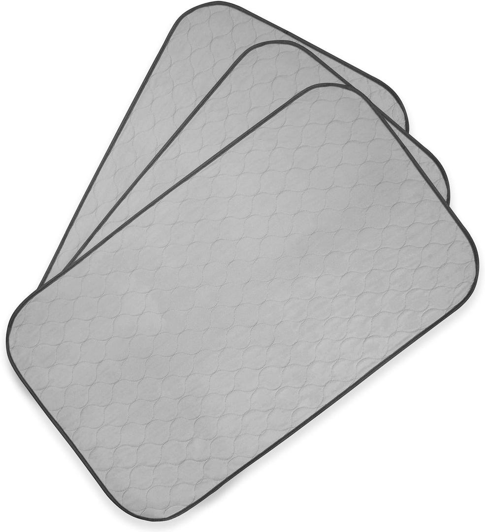 Pet Magasin Highly Absorbent Reusable Washable Pet Training Pads with Waterproof Bottom (Pack of 3) Grey Fit Standard Cage, M 33x20 (3pack) (33x20 Inch (Pack of 3), Gray)