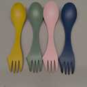 Light My Fire Spork Original 4-Pack 3-in-1 Camping Spoon Fork Knife Combo Reusable Travel & Camping Utensils Lunch Spork Outdoor Backpacking Hiking Picnic Utensil BPA Free, Nature