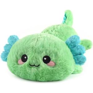 Cuckool Mint Axolotl Stuffed Animals, Microwavable Stuffed Animals Heating Pad for Cramps, Pain Stress Relief, Heatable & Coolable Lavender Scented Plush Toys for Anxiety, Women & Kids Bedtime
