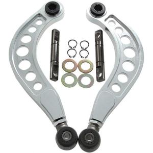 BLACKHORSE-RACING 2PCS Rear Adjustable Upper Camber Kit Silver Compatible with 2006 2007 2008 2009 2010 2011 2012 2013 2014 2015 Honda Civic LX EX DX SI