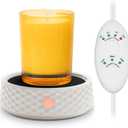 Electric Large Candle Warmer Plate - Ceramic Candle Wax Warmers Timer Adjust Fragrance Intensity Auto Shut Off for Home Office, Aromatherapy Fragrance and Heating Beverage, Milk, Tea, Hot Chocolate