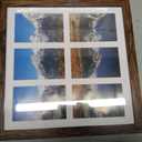 Hongkee 14x14 Picture Frame Set of 2, Rustic Brown with Glass Collage Frame, Display Photo Six Opening 4x6 With Mat or 14 x 14 Without Mat - Horizontal or Vertical Wall Mounting, 14x14 in matted to 6-4x6