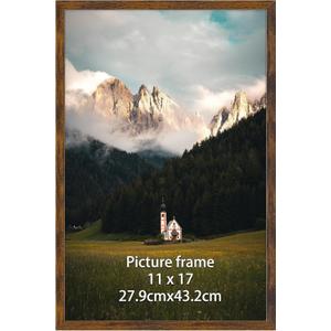 Giftgarden 11x17 Picture Frame Rustic Brown, 11 by 17 Thin Poster Photo Frame for Wall Display, Single
