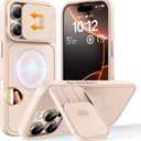 TOCOL for iPhone 16 Pro Case with Slide Camera Cover, Kickstand and Camera Control Button, Fit for MagSafe, Rugged Solid Phone Case, Non-Slip, Drop Protection, Desert