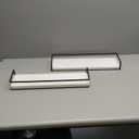 Forbena White Floating Shelves for Bathroom Organizer Over Toilet, Bathroom Shelves Wall Mounted with Towel Rack, Corner Wall Shelf for Bedroom Decor Kitchen Storage (White-Dark Grey, Set of 2)