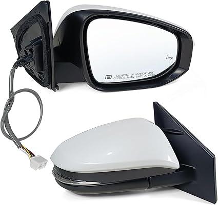 Right Passenger Side Mirror Assembly Fits 2015-2018 Toyota Rav4 with Power Glass Heated Turn Signal and Blind Spot without Puddle lights Match Black Replace TO1321343(8 Pins)