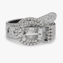 Women Rhinestone-Leather-Belts Western-Cowboy-Cowgirl Belt Bling-Diamond Waist Belt for Jeans Pants