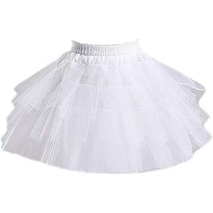 Kids White Mini 3 Layers Wedding Flower Girl Petticoat/Underskirt/Crinoline Slips M