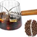 6OZ Espresso Cups, JINLIFA Glass Espresso Shot Measuring Cup with V-Shaped Mouth, Markings in both oz& ml