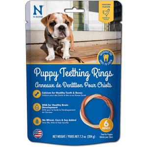 N-Bone Puppy Teething Ring, Chicken Flavor, 6 Count bag (EXP 12/04/27)